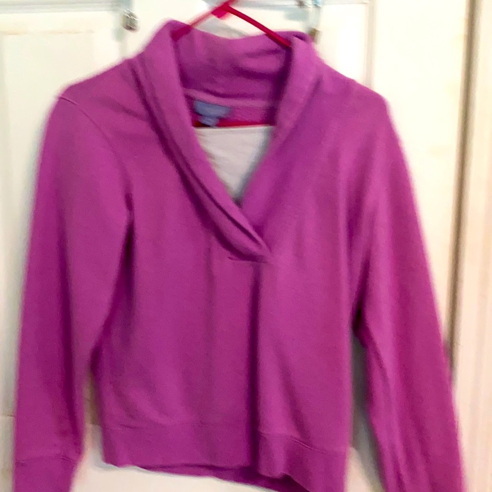 Pink and white layered top